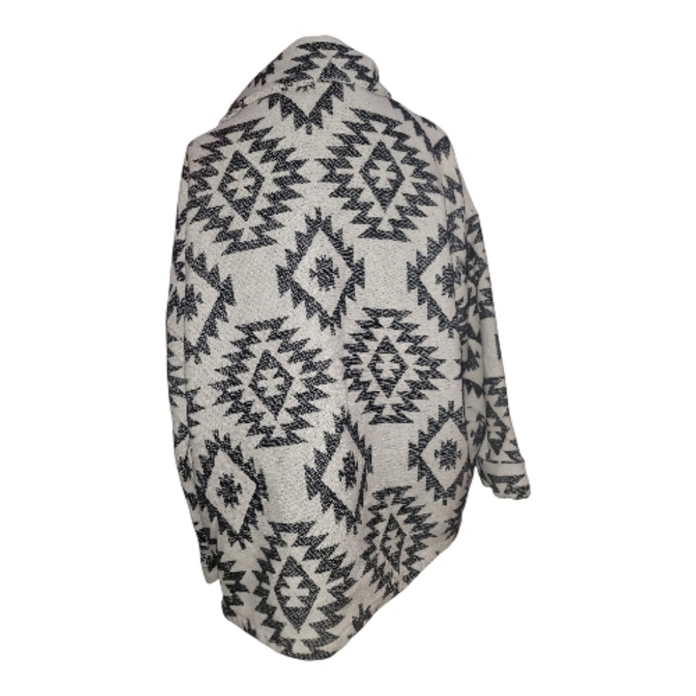 Anthropologie Capulet coat black white aztec tribal print wool blend xs jacket - Picture 7 of 11
